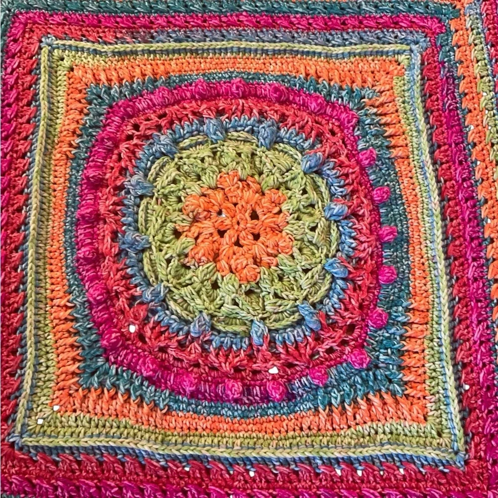 Afghan hand crochet pink
